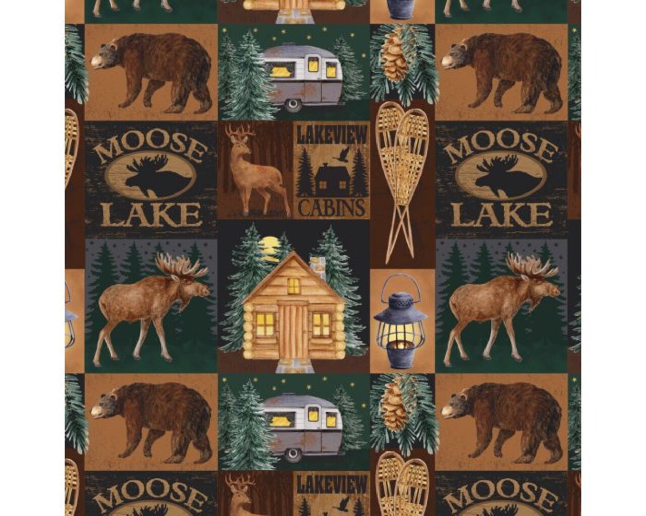Cabin Patchwork Cotton Fabric | By the Yard | Sewing and Crafting | 44 inches wide